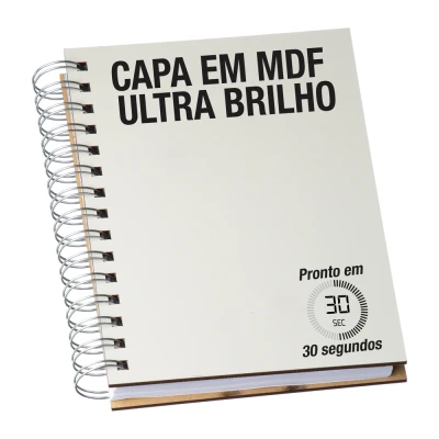 Agenda Permanente Wire-o MDF Sublimática Com Personalização  Uv Led Colorida