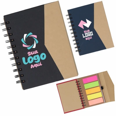 Caderneta Ecológica com Autoadesivos Com Personalização Uv Led Colorida