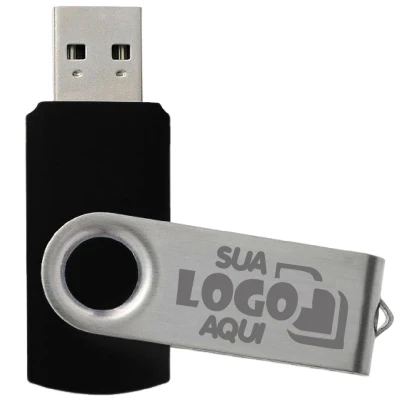 Pen Drive Giratório Metálico 16GB Personalizado