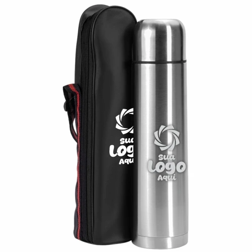 Garrafa Térmica Inox 1 Litro Personalizada *Perso. estojo adicional de R$5,00